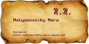 Matyasovszky Mara névjegykártya